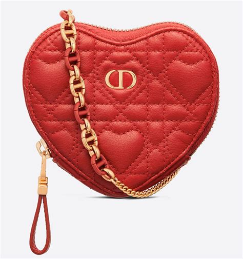 dior heart pouch with chain|dioramour caro heart bag.